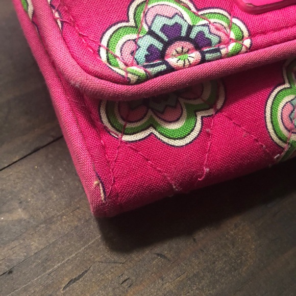 Vera Bradley Petite Tr-Fold Wallet - Pink Floral - Picture 7 of 8